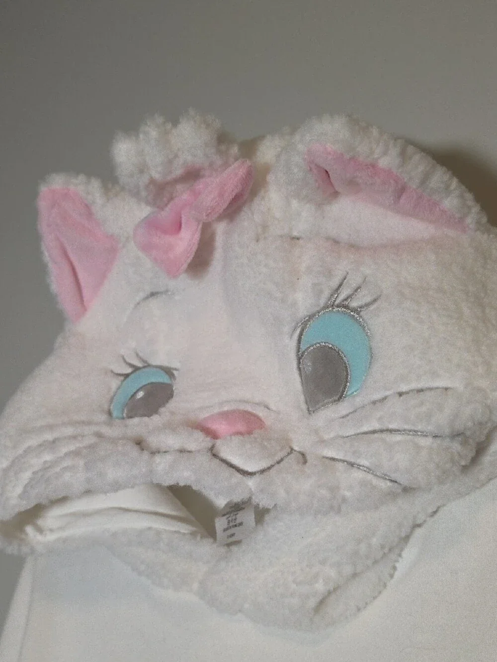 Disney Parks Aristocats White Hoodie with Pink Cat Accent - Plush Marie Hood